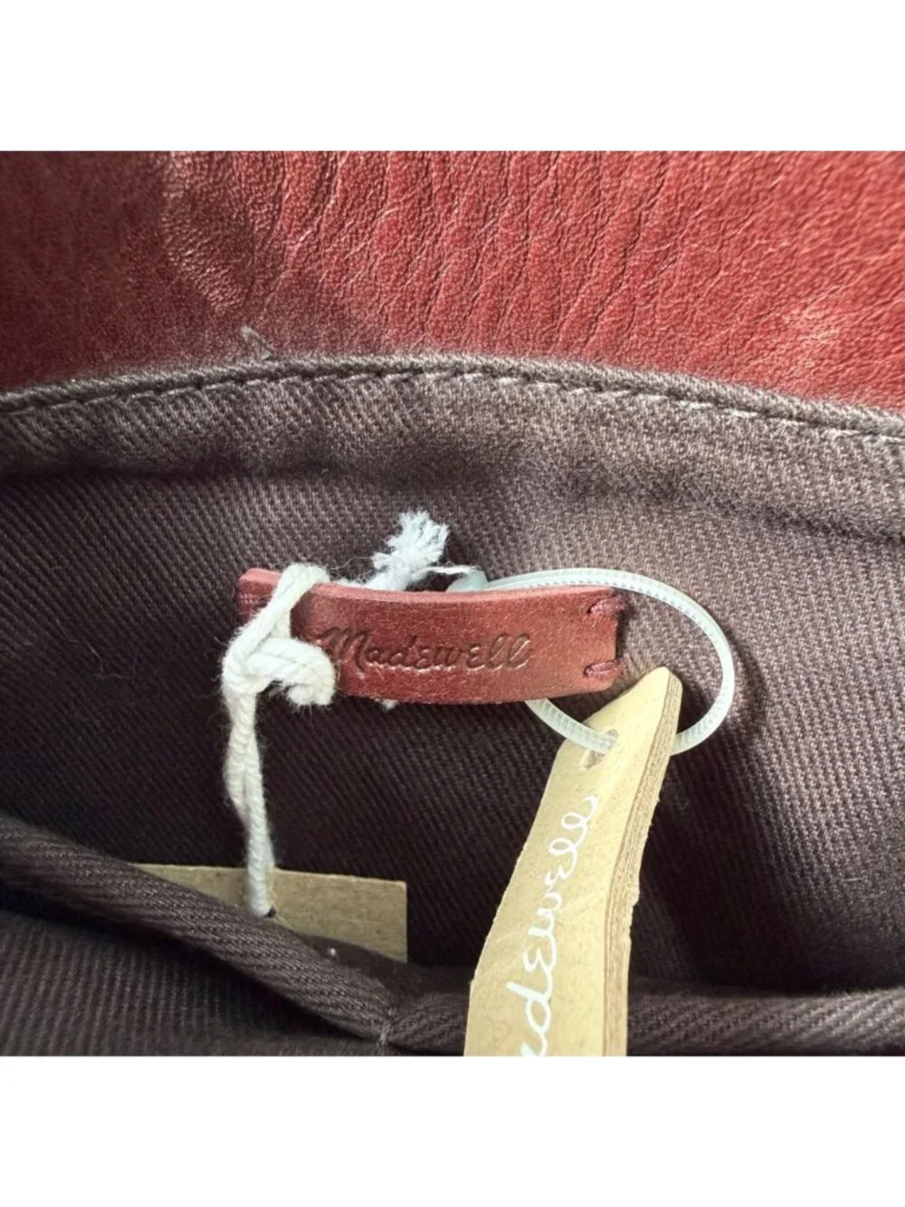 NWT Madewell Women's Crossbody Leather Bag Zip-Top Transport Dark Cabernet Red